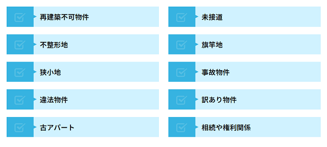 訳あり物件買取プロ,不動産種類